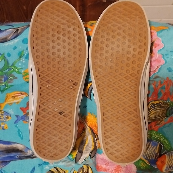 white Vans canvas sneakers men's size 10 - Picture 3 of 6